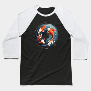 Koi Fish In Yin Yang Baseball T-Shirt